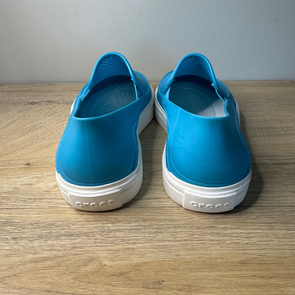 Crocs CitiLane Roka Shoes‎ Blue White Perforated Slip-On Loafer Womens 8 Comfort - Picture 5 of 9